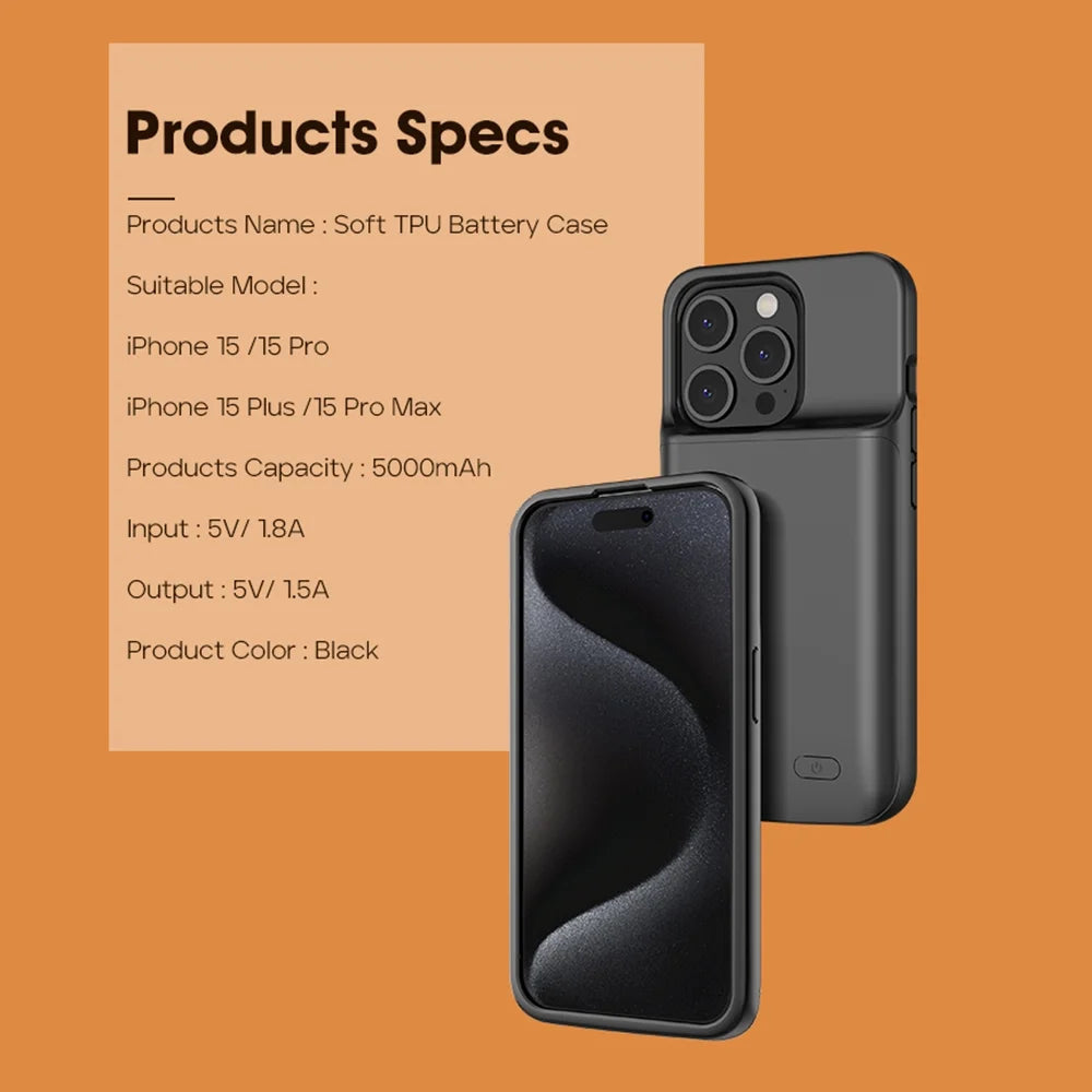 iPhone 15 Pro Max/15 Plus Battery Case