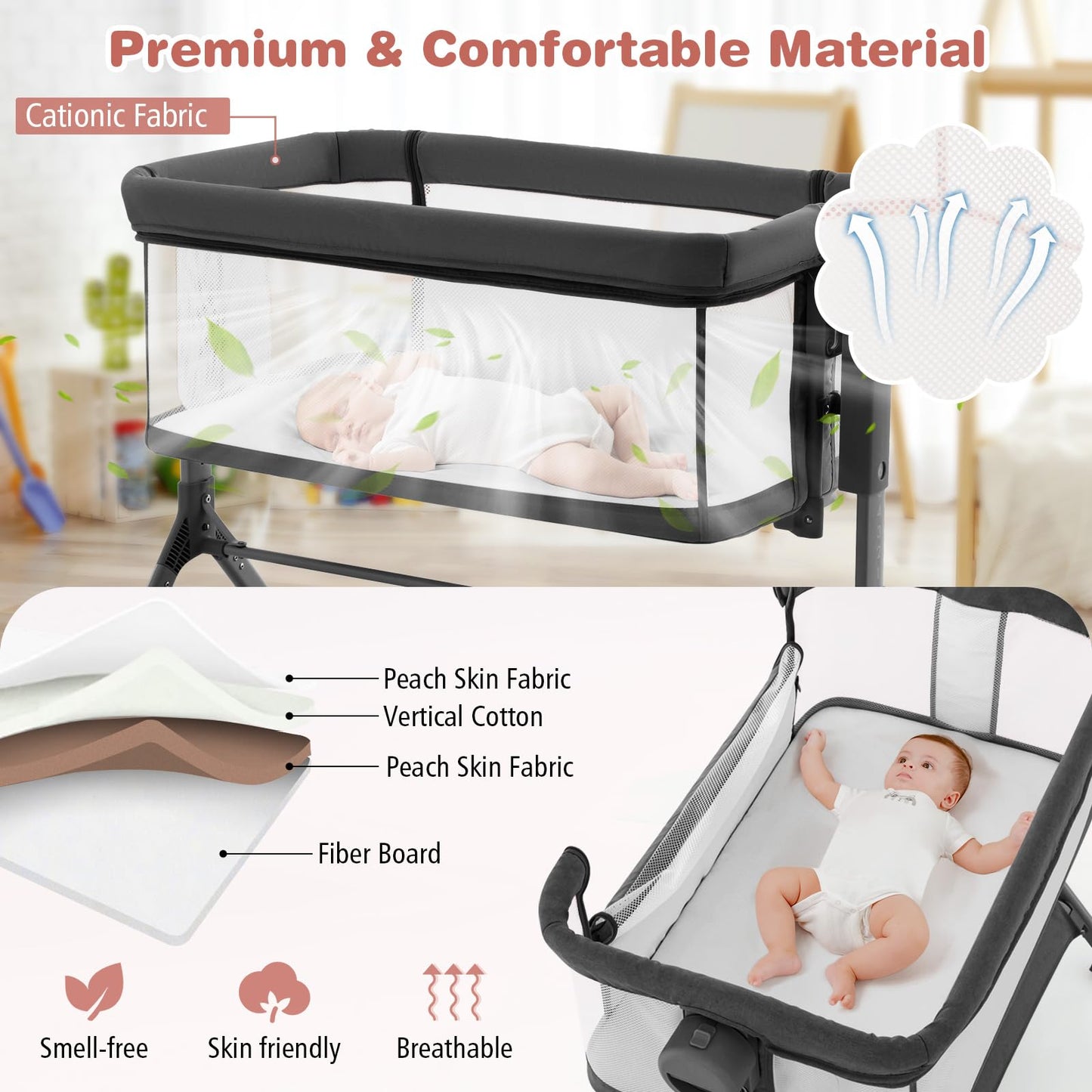 BABY JOY 4 in 1 Baby Bassinet with Mattress