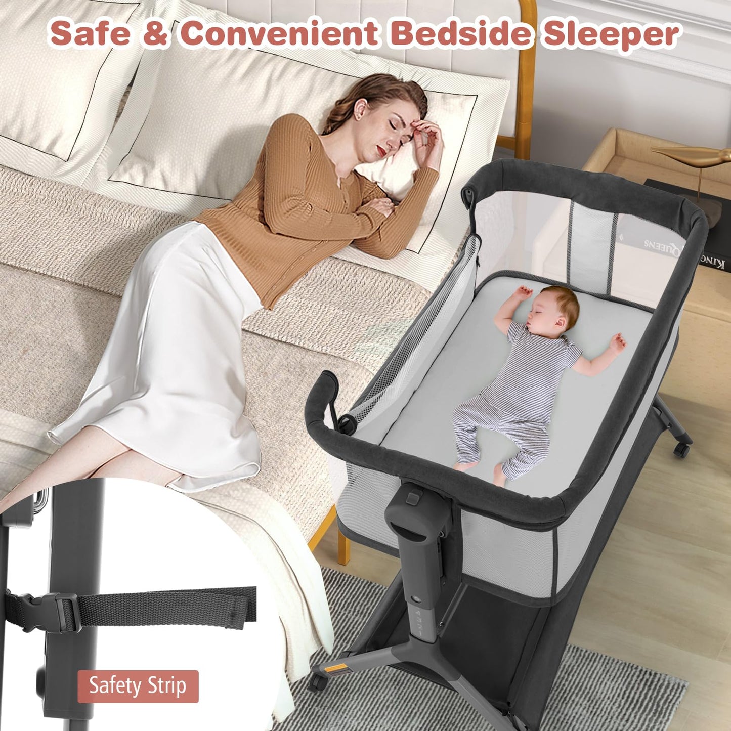 BABY JOY 4 in 1 Baby Bassinet with Mattress
