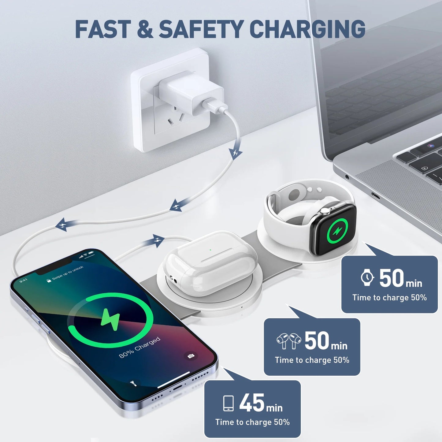 3 in 1 Magnetic Wireless Charging Station