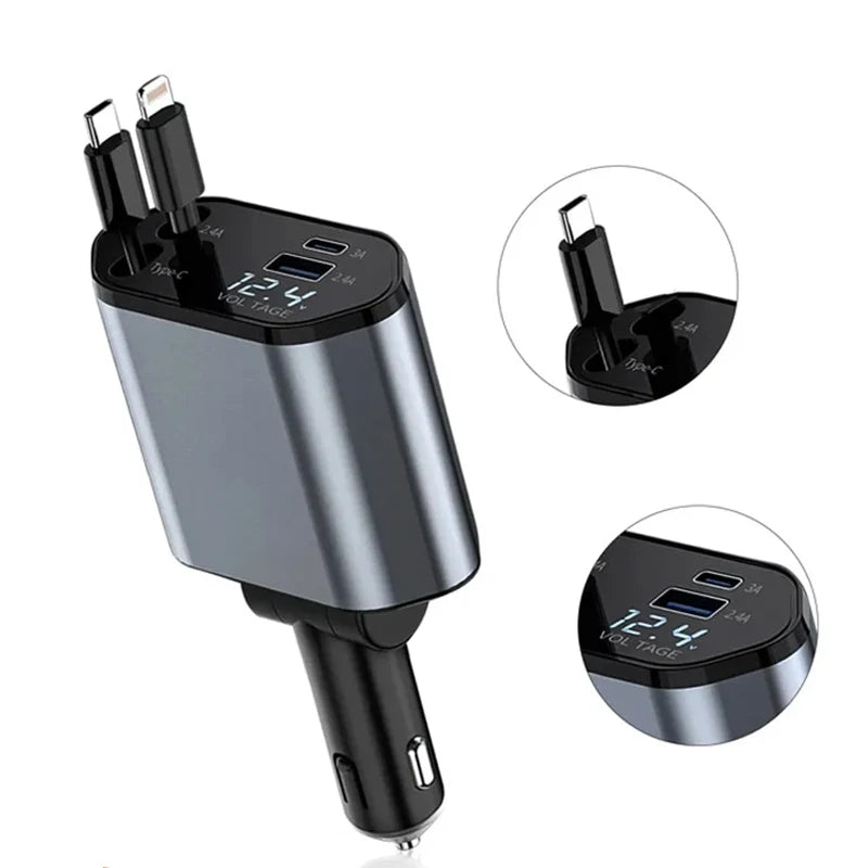 4-in-1 Retractable Car Charger