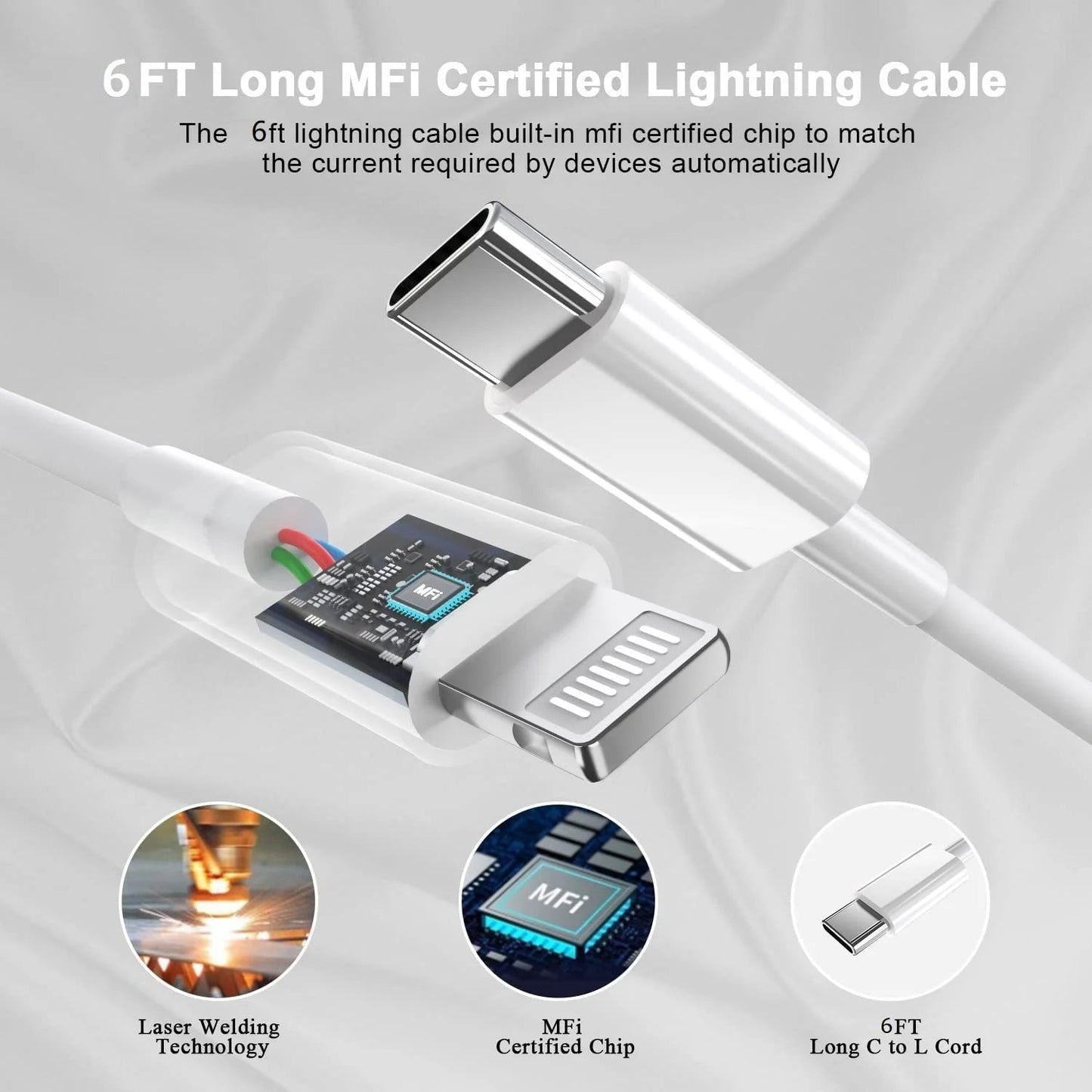 3-Pack Apple Certified iPhone Fast Charger