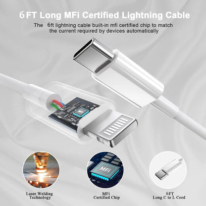 3-Pack Apple Certified iPhone Fast Charger