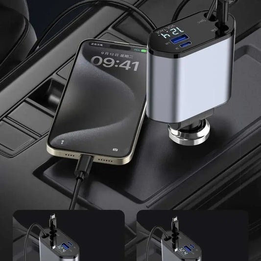 4-in-1 Retractable Car Charger