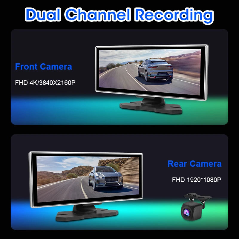 4K Dash Cam with Rear Camera