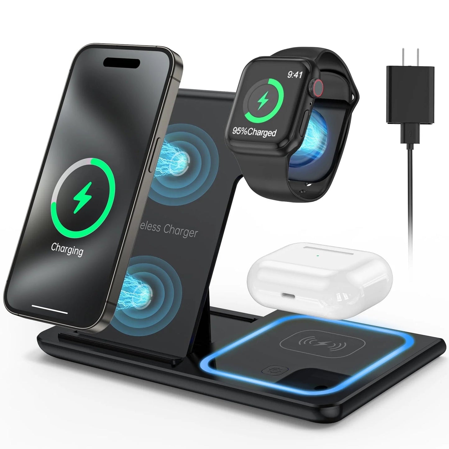 3 in 1 Wireless Charging Station Dock