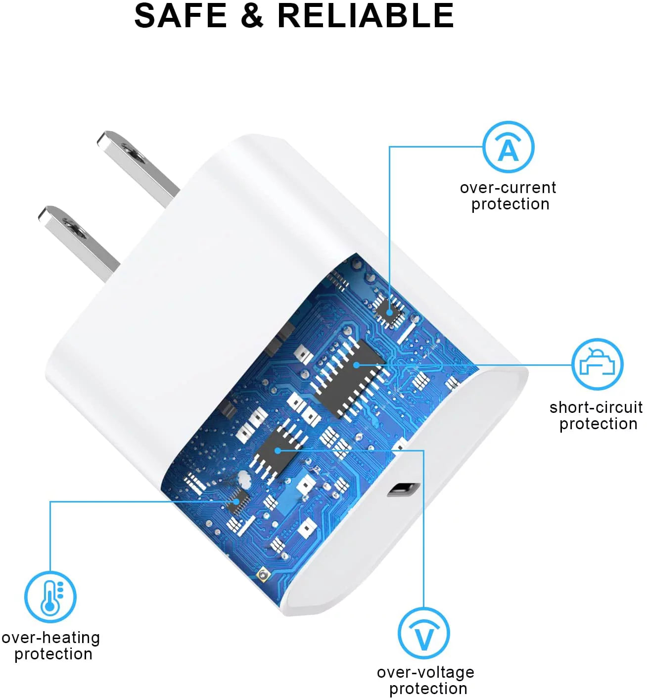3-Pack Apple Certified iPhone Fast Charger