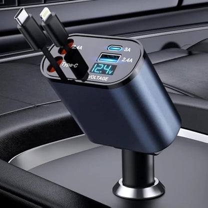 4-in-1 Retractable Car Charger