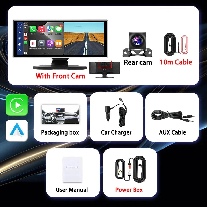 4K Dash Cam with Rear Camera