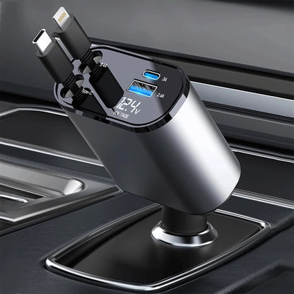 100W 4-in-1 Retractable Car Charger