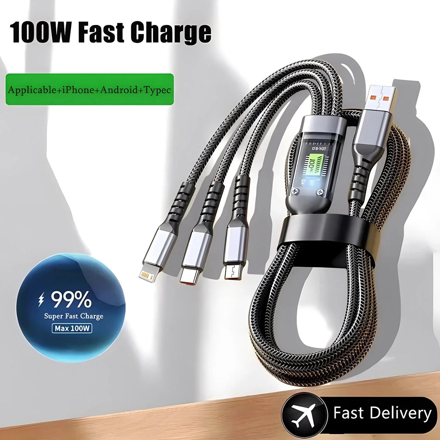 3-In-1 Super Fast Charging Cable