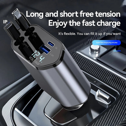 4-in-1 Retractable Car Charger