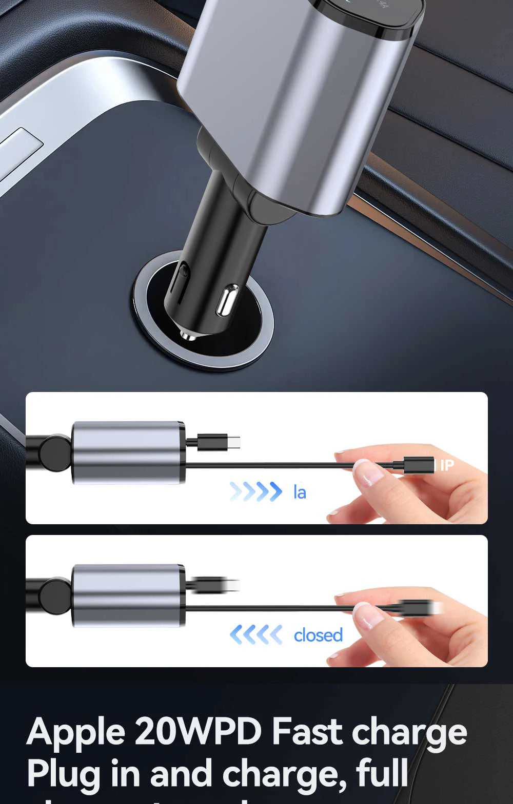 4-in-1 Retractable Car Charger