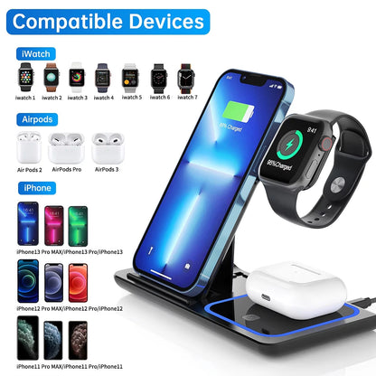 3 in 1 Wireless Charging Station Dock