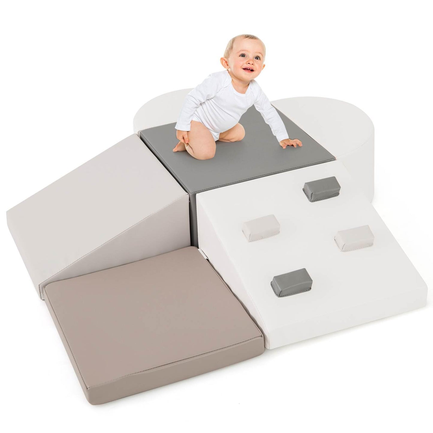 6-Piece Foam Climbing Blocks, Lightweight Soft Climbing Indoor Set with Hook and Loop Fasteners